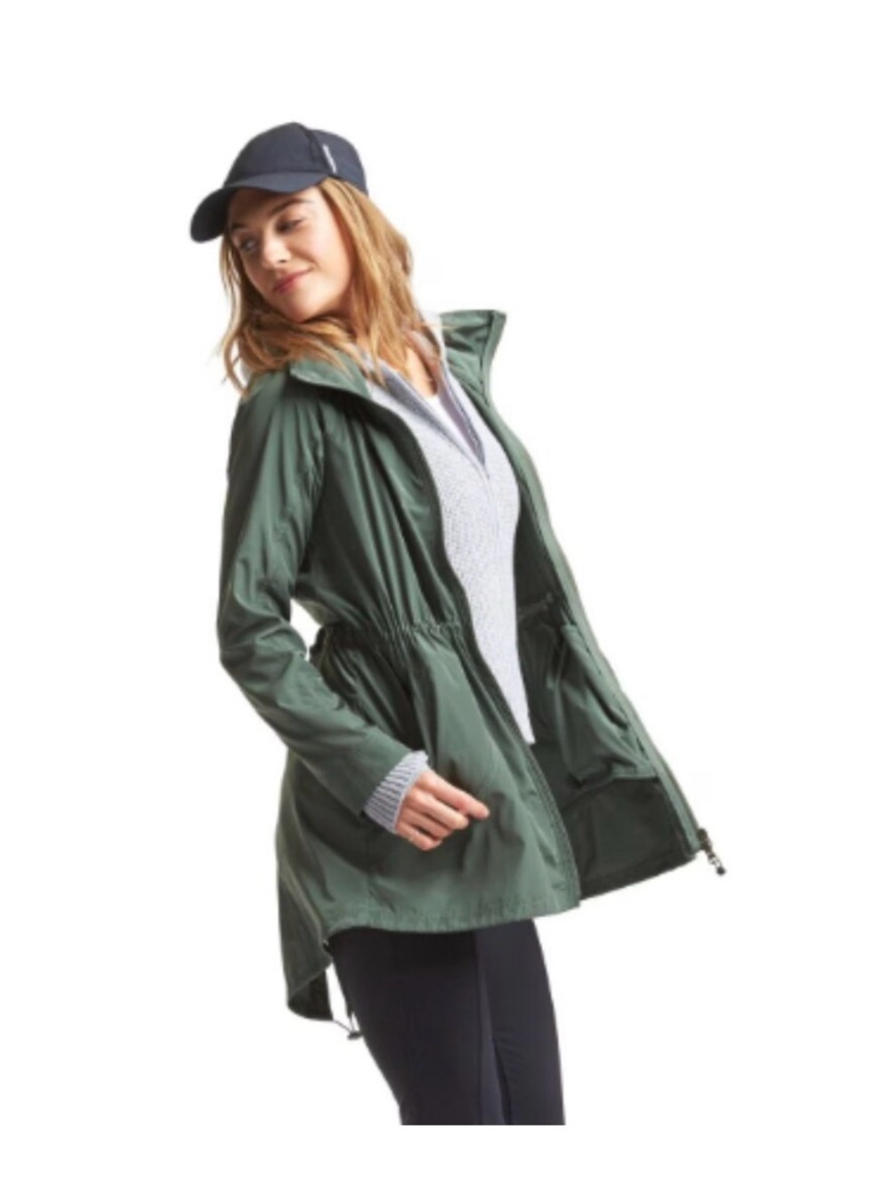 Athleta Drippity Hooded Windbreaker Jacket - Green - Size M - Picture 2 of 15